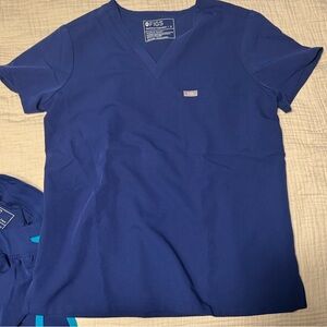 FIGS Catarina Sapphire Blue V-Neck Scrub Top
